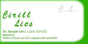 cirill lics business card